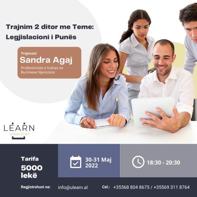 Tirane, kurse Formimi profesional Trajnim 2 ditor me teme "Legjislacioni i Punes dhe Kontratat e Punes"