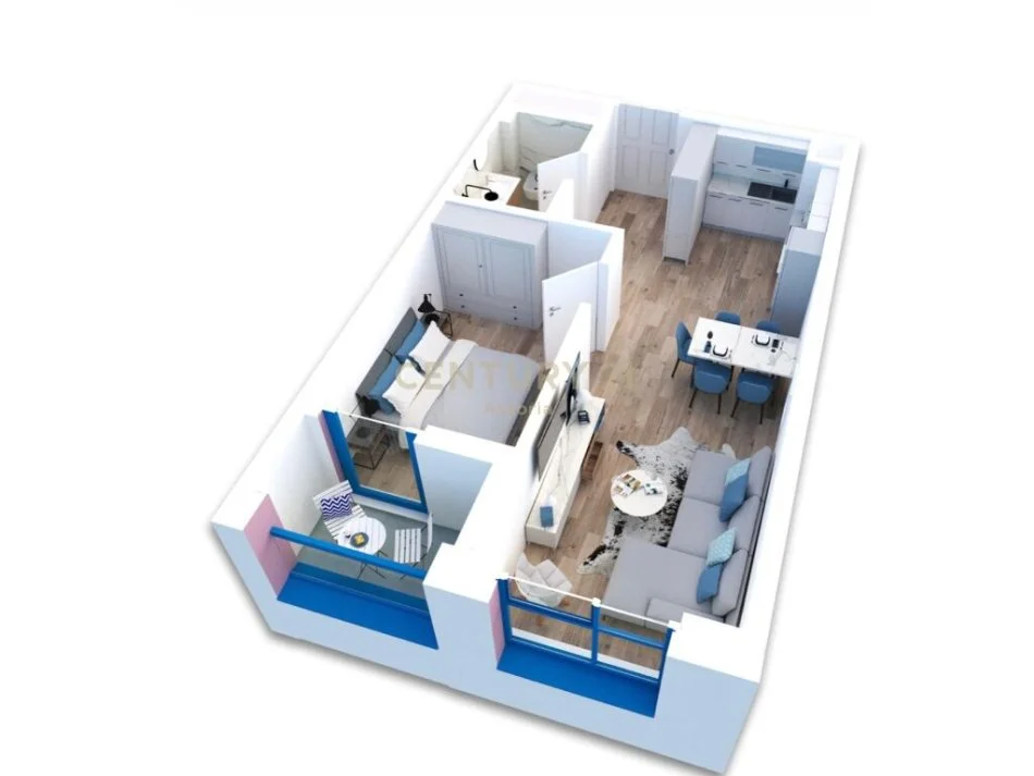 Tirane, shitet apartament 1+1 Kati 3, 52 m² 103.000 € 