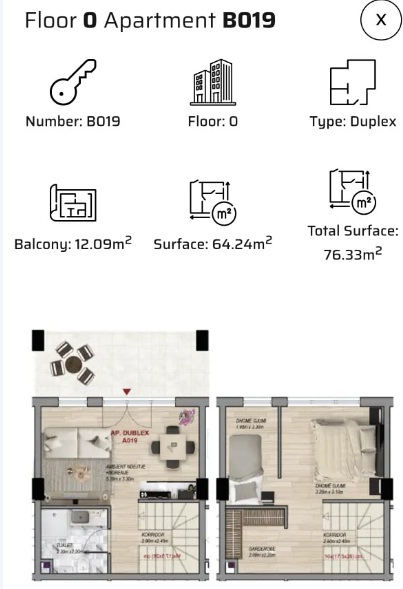 Shqiperi, shes apartament Dublex Kati 0, 77 m² 112.500 € (Qerret Kavaje)