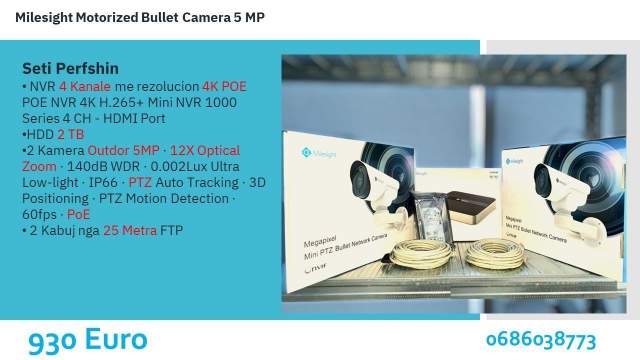 Tirane, shes Milesight Motorized Bullet Camera 5 MP 930 Euro