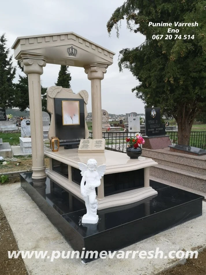 Tirane, ofroj Punime Varresh Me Kollona - Mermer Bezhe - Granit I Zi