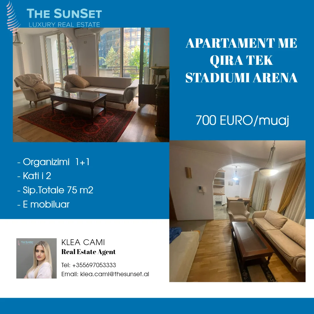 🌟Apartament 1+1 me Qira tek Stadiumi Air Albania🌟