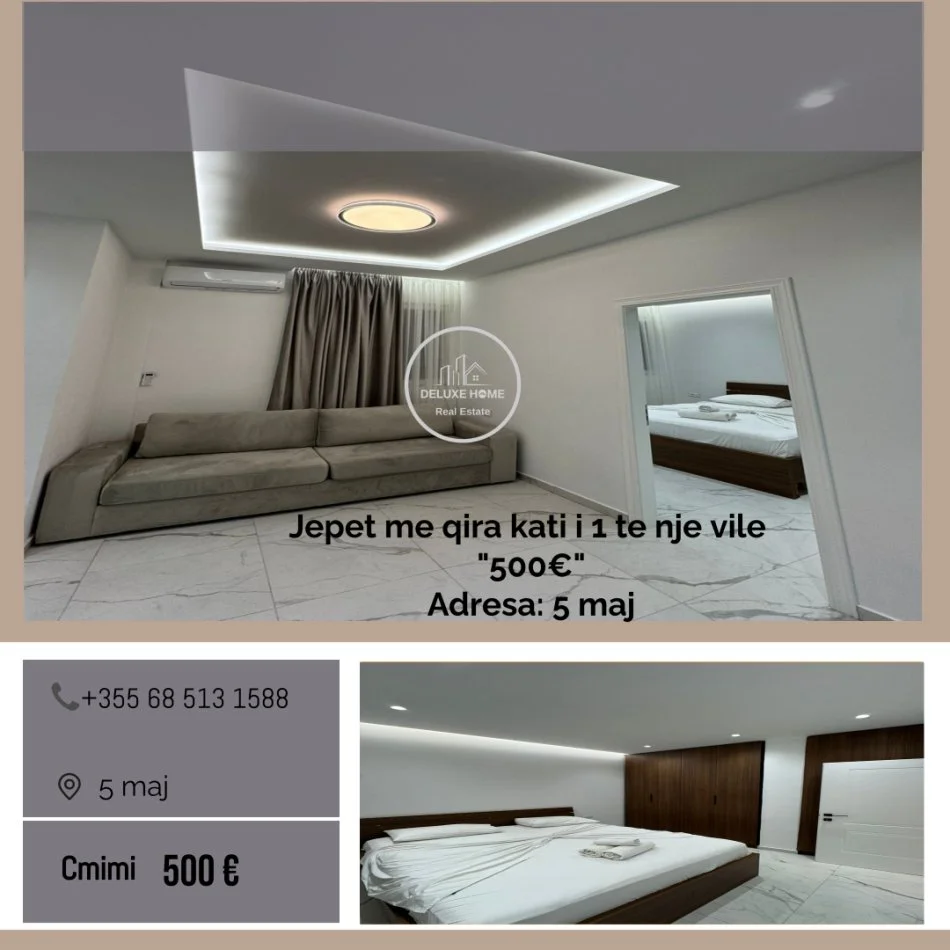 Tirane, jepet me qera apartament 1+1 Kati 1, 75 m² 500 € (5 MAJ)