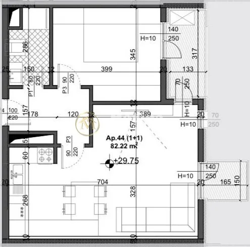 Tirane, shitet apartament 1+1 Kati 8, 82 m² 124.000 € (Fusha Aviacionit)