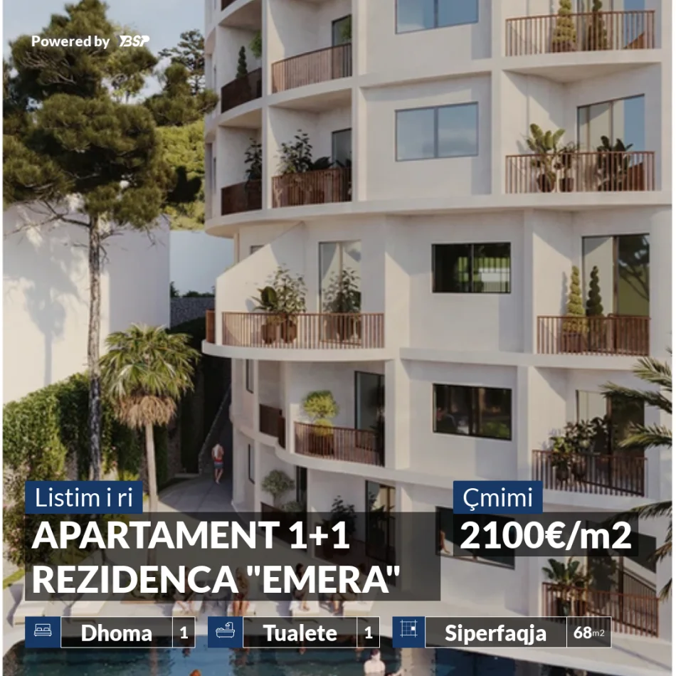 REZERVO PRONEN VETEM ME 500€!  APARTAMENT 1+1 NE REZIDENCEN "EMERA"