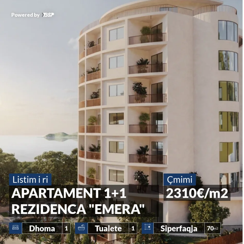 REZERVO PRONEN VETEM ME 500€! APARTAMENT 1+1 NE REZIDENCEN "EMERA"