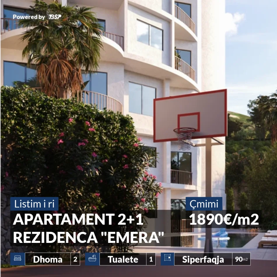 REZERVO PRONEN VETEM ME 500€! APARTAMENT 2+1 NE REZIDENCEN "EMERA"