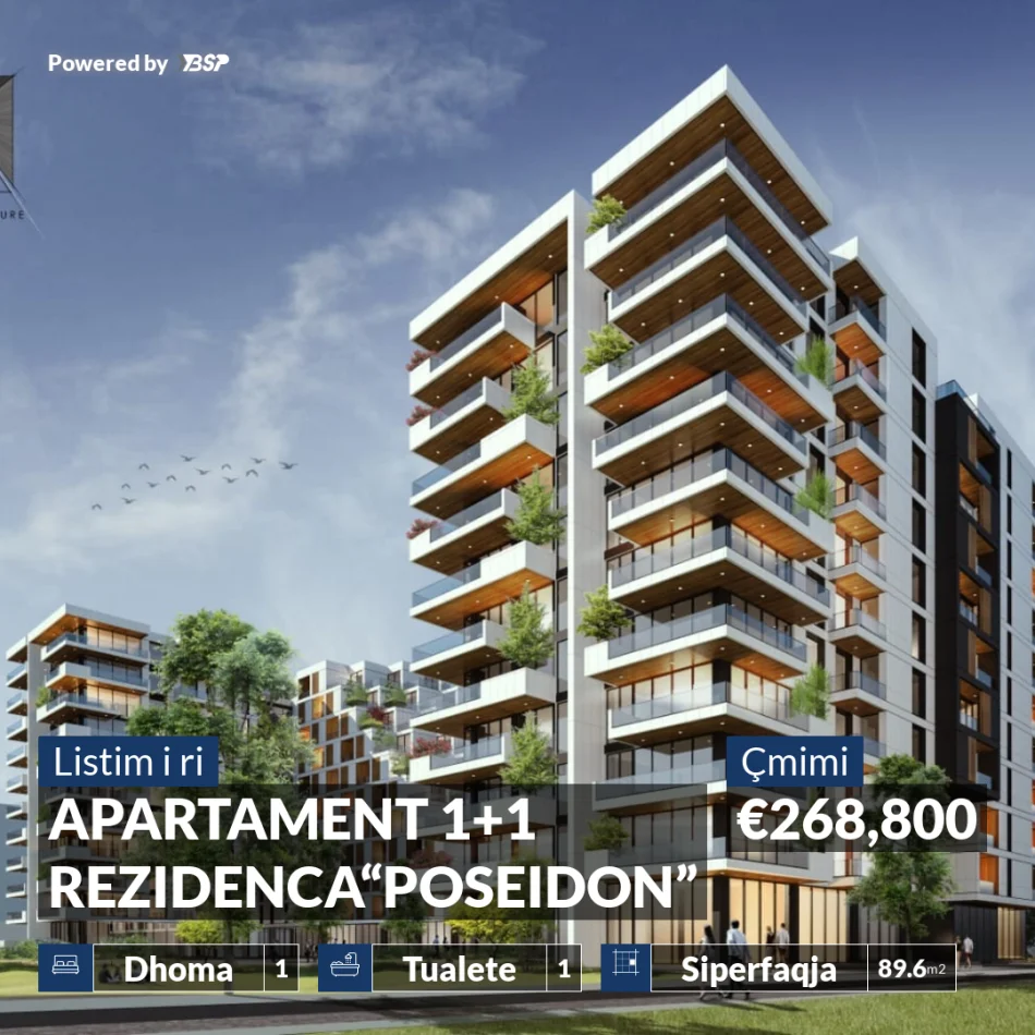 REZERVO PRONEN VETEM ME 500€! APARTAMENT 1+1 NE REZIDENCEN “POSEIDON”, VLORE