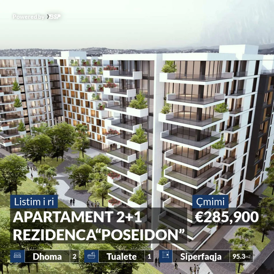 REZERVO PRONEN VETEM ME 500€! APARTAMENT 2+1 NE REZIDENCEN “POSEIDON”, VLORE
