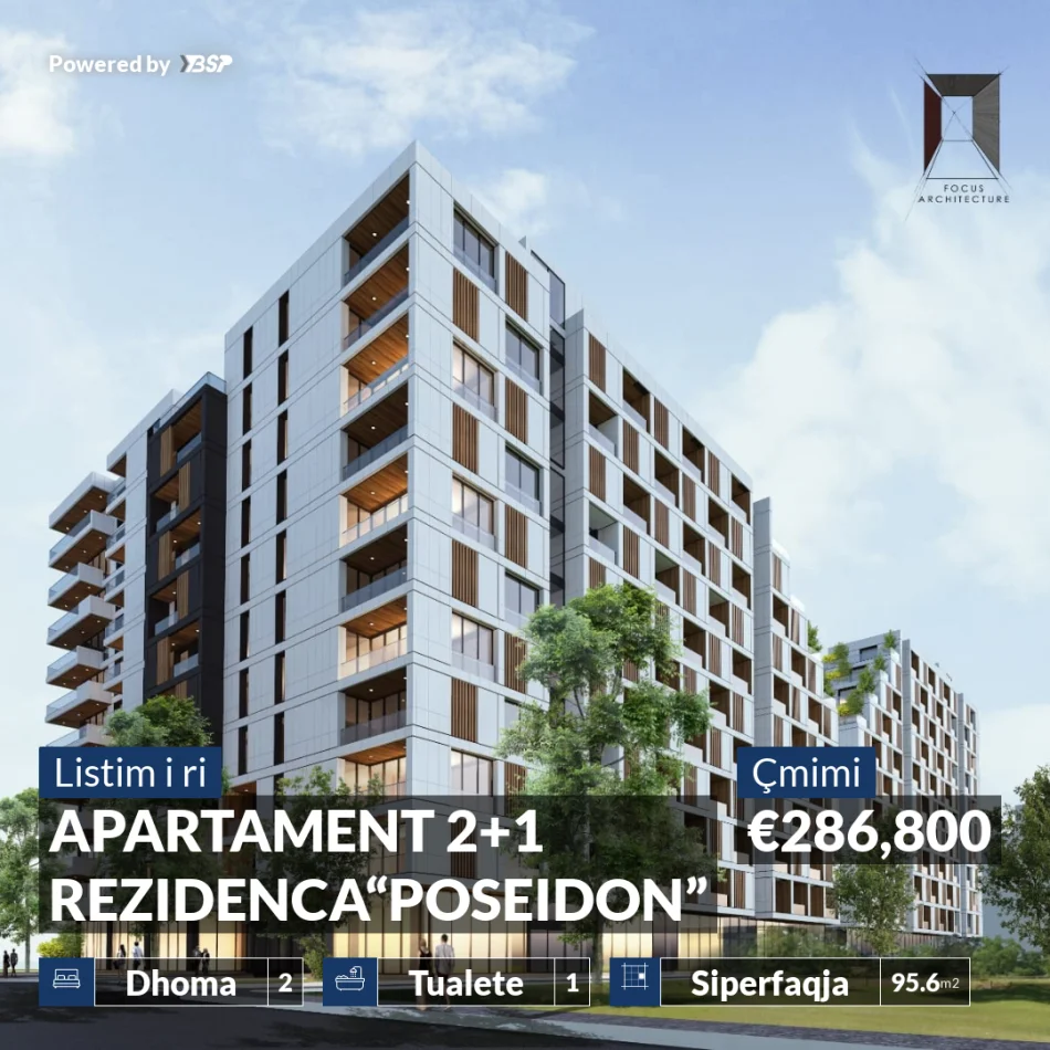 REZERVO PRONEN VETEM ME 500€! APARTAMENT 2+1 NE REZIDENCEN “POSEIDON”, VLORE