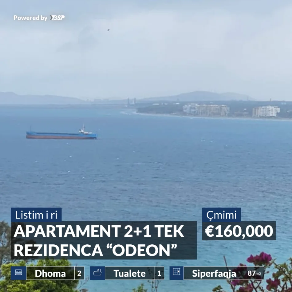 REZERVO PRONEN VETEM ME 500€! NE SHITJE APARTAMENT 2+1 TE REZIDENCA “ODEON” NE VLORE