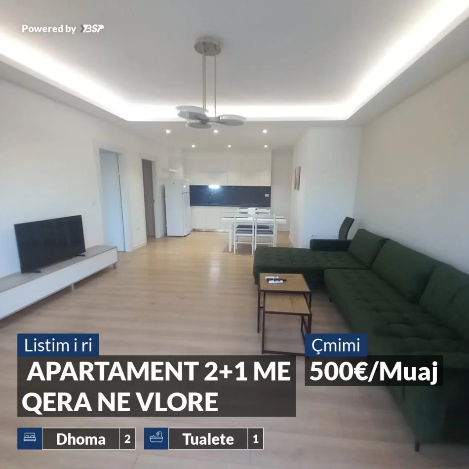 Vlore, jepet me qera shtepi 2+1+Ballkon , 500 € 