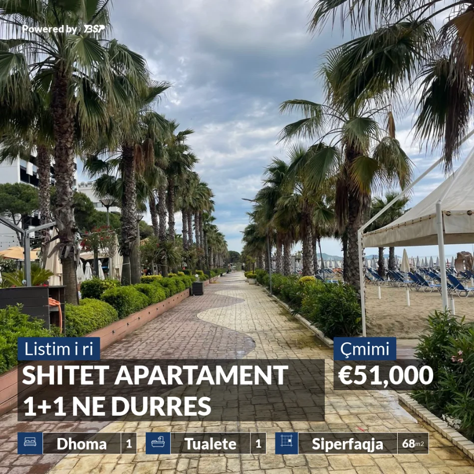 REZERVO PRONEN VETEM ME 500€! Durres, shitet apartament 1+1 , 68 m² 51.000 €