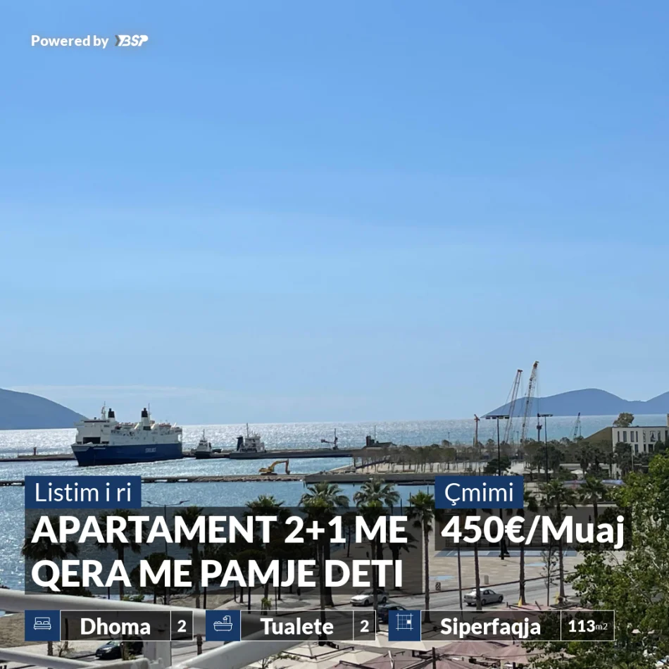 Vlore, jepet me qera apartament 2+1+Ballkon , 113 m² 450 € 
