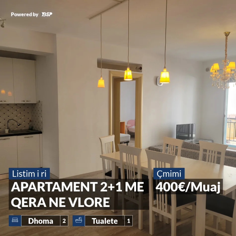 REZERVO PRONEN VETEM ME 500€! Vlore, jepet me qera apartament 2+1+Ballkon , 400 €