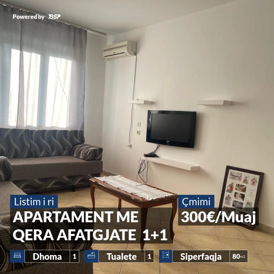 Vlore, jepet me qera apartament 1+1 Kati 3, 80 m² 300 € (BULEVARDI VLORE-SKELE)
