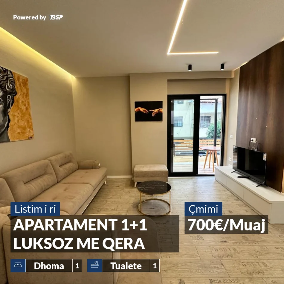 Vlore, jepet me qera apartament 1+1+Ballkon Kati 2, 700 € (KOMBINATI I PESHKUT)