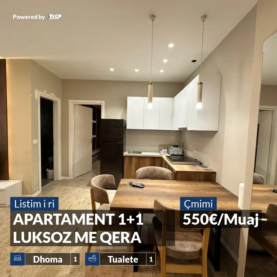 Vlore, jepet me qera apartament 1+1+Ballkon Kati 2, 550 € (KOMBINATI I PESHKUT)