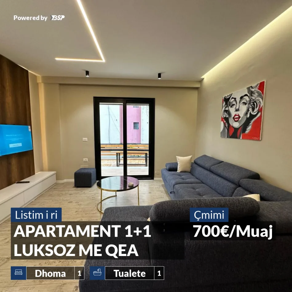 Vlore, jepet me qera apartament 1+1+Ballkon Kati 2, 700 € (KOMBINATI I PESHKUT)