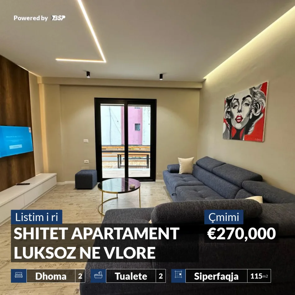 REZERVO PRONEN VETEM ME 500€! Vlore, shitet apartament 2+1+Ballkon Kati 2, 115 m² 270.000 € (KOMBINATI I PESHKUT)