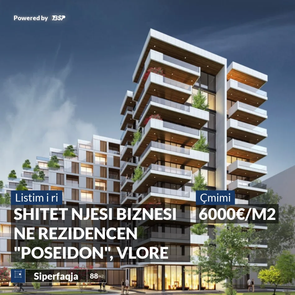 REZERVO PRONEN VETEM ME 500€! Vlore, shitet dyqan Kati 0, 88 m² 527.400 € (LUNGOMARE)
