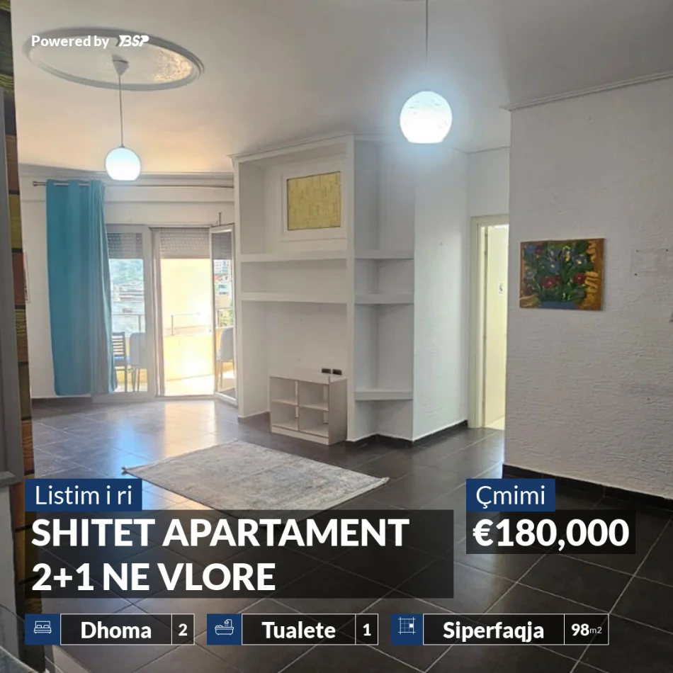 REZERVO PRONEN VETEM ME 500€! Vlore, shitet apartament 2+1+Ballkon Kati 8, 98 m² 180.000 € (RRUGA E CIPAJVE)