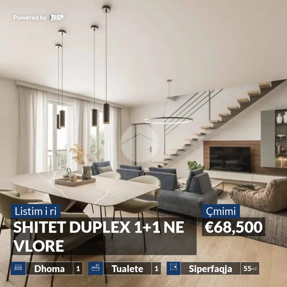 REZERVO PRONEN VETEM ME 500€! Vlore, shitet apartament duplex Kati 0, 55 m² 68.500 €