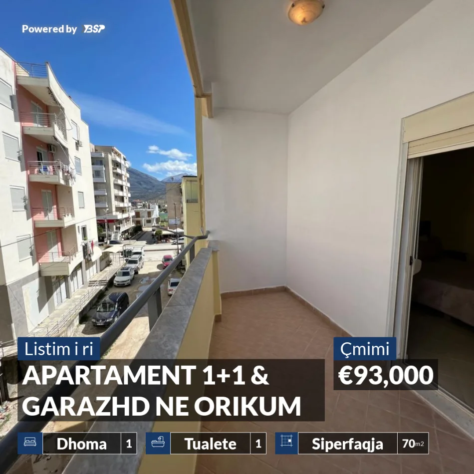REZERVO PRONEN VETEM ME 500€! Vlore, shitet apartament 1+1+Ballkon Kati 3, 70 m² 93.000 € (ORIKUM)