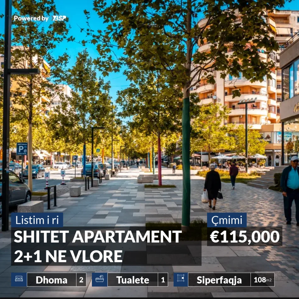 REZERVO PRONEN VETEM ME 500€! Vlore, shitet apartament 2+1+Ballkon Kati 9, 108 m² 115.000 € (Rruga e Cipajve)