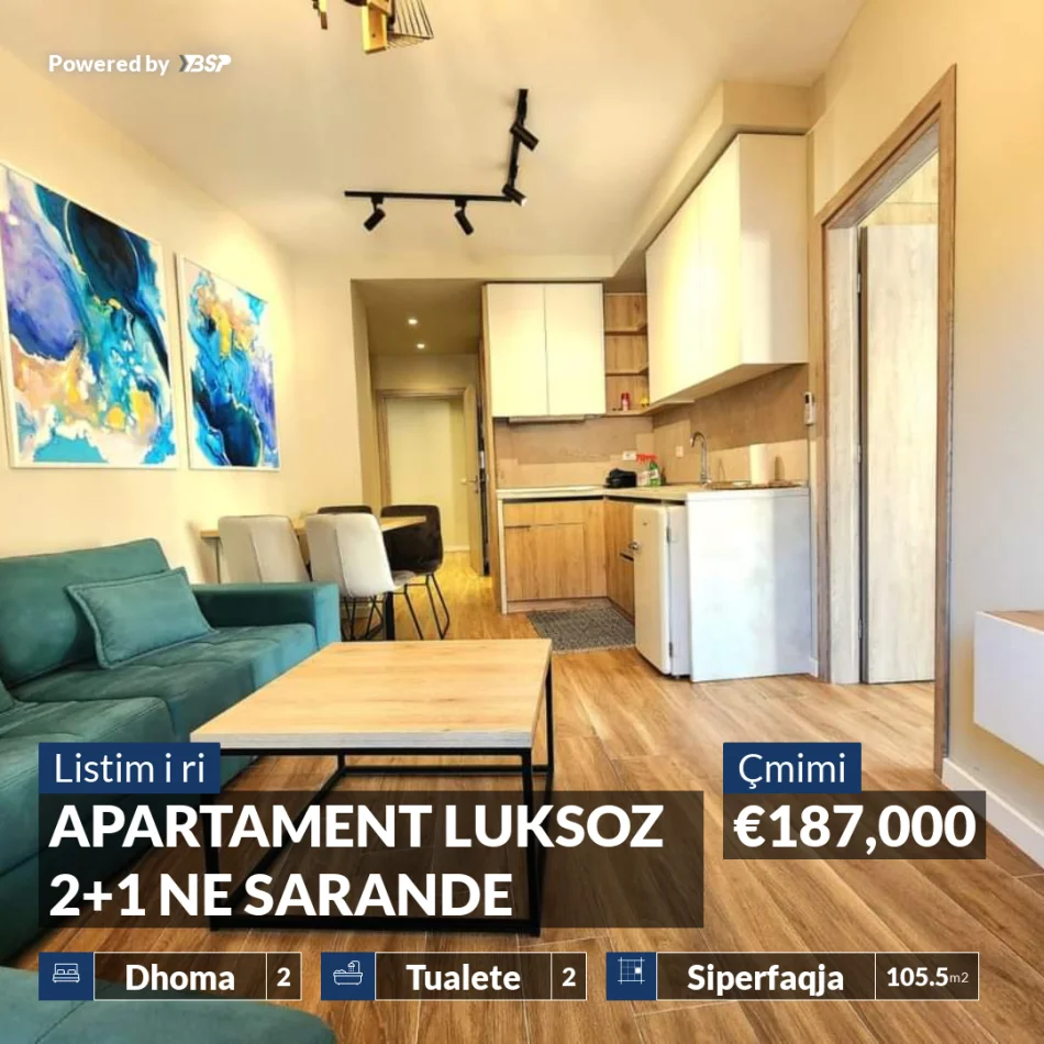 REZERVO PRONEN VETEM ME 500€! Sarande, shitet apartament 2+1+Ballkon , 105 m² 187.000 € (SARANDE)