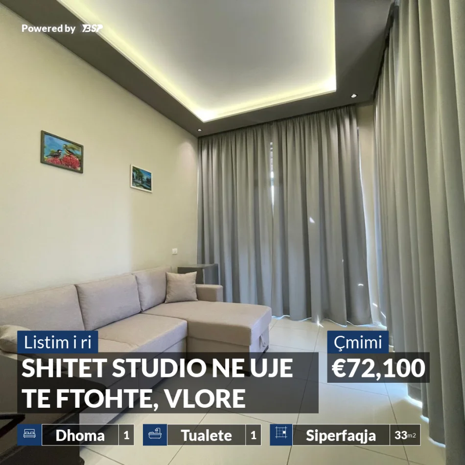 REZERVO PRONEN VETEM ME 500€! Vlore, shitet garsonier 1+1 , 33 m² 72.100 € (UJE I FTOHTE)