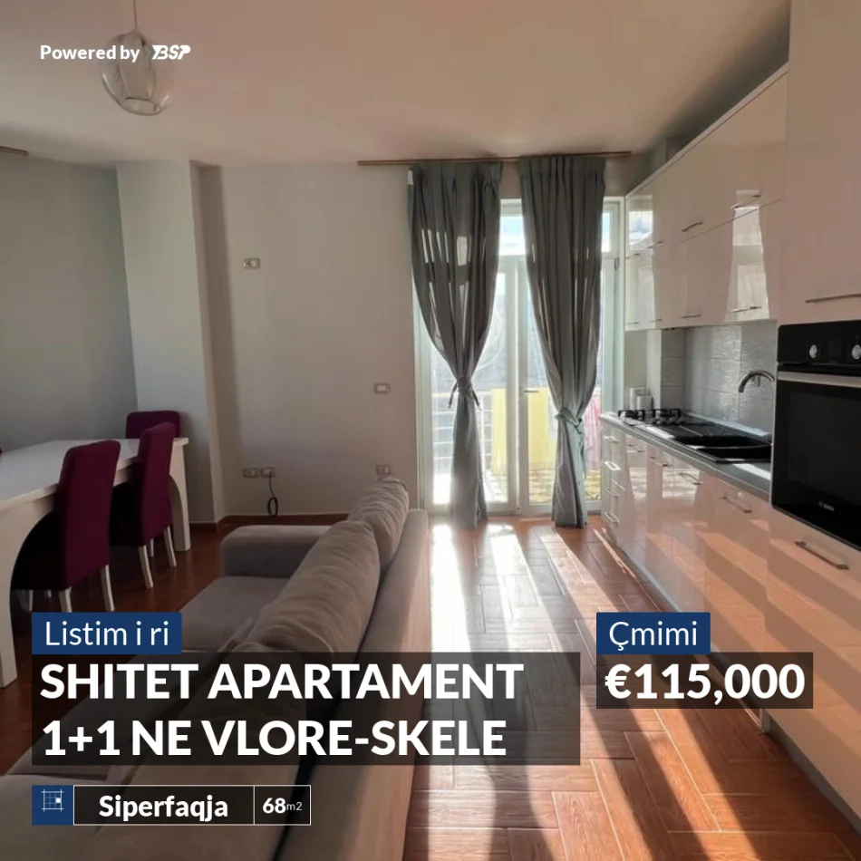 REZERVO PRONEN VETEM ME 500€! Vlore, shitet apartament 1+1+Ballkon , 67 m² 105.000 € (VLORE-SKELE)