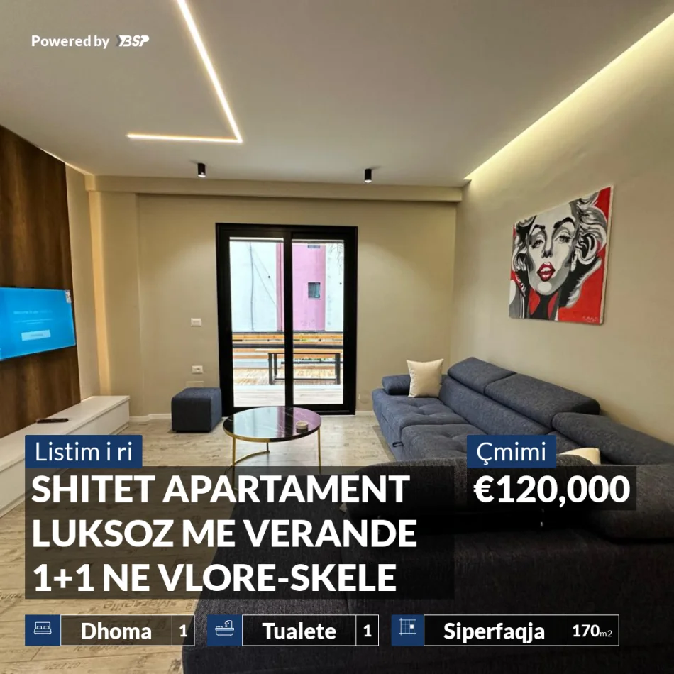 REZERVO PRONEN VETEM ME 500€!Vlore, shitet apartament 1+1+Ballkon , 170 m² 120.000 € (VLORE SKELE)