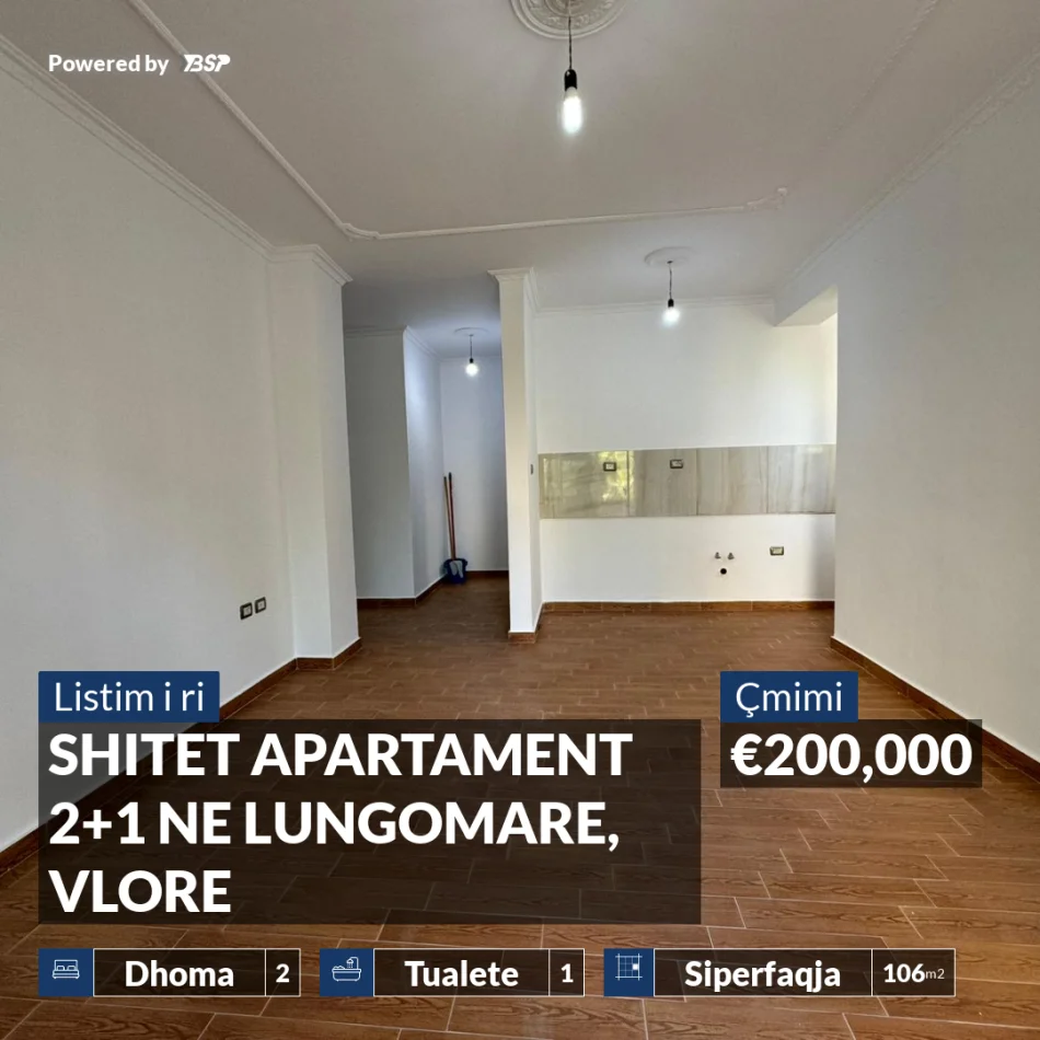 REZERVO PRONEN VETEM ME 500€! Vlore, shitet apartament 2+1+Ballkon , 106 m² 200.000 € (LUNGOMARE)