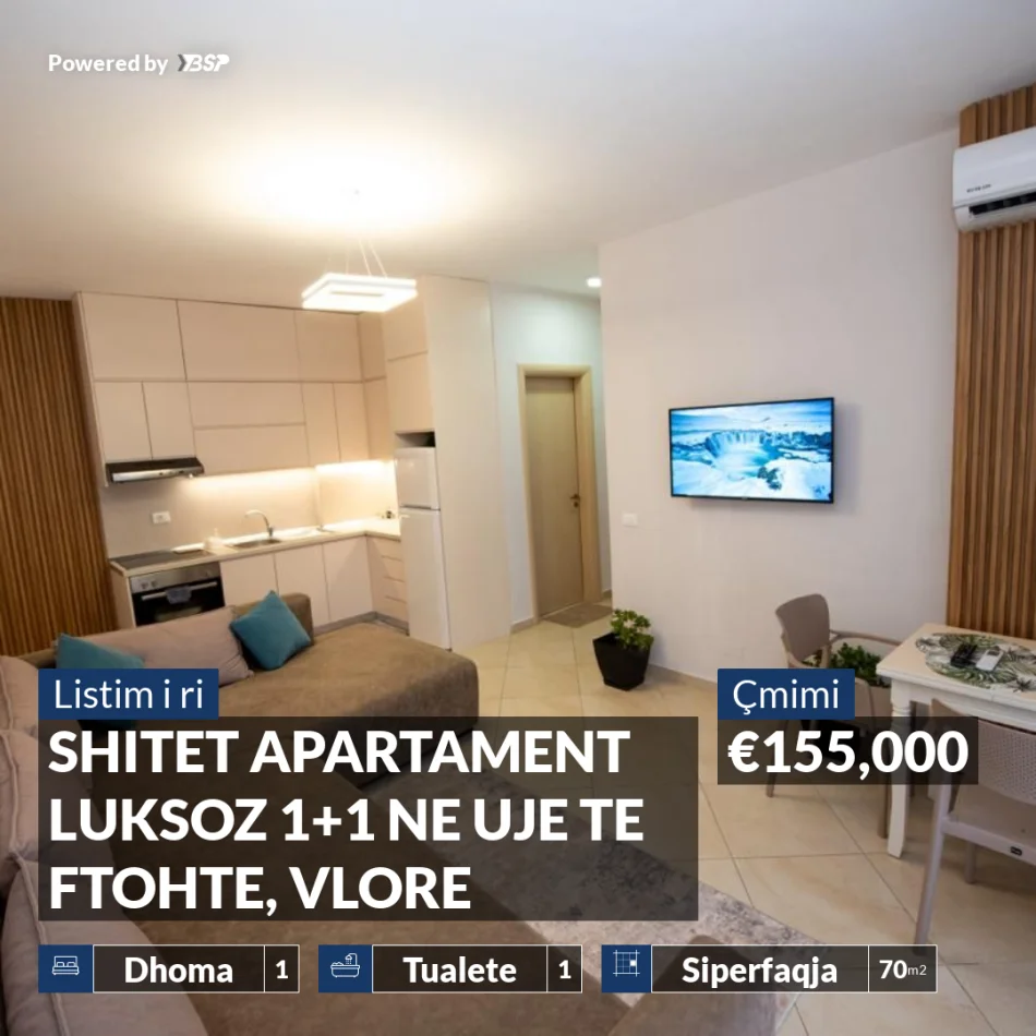 REZERVO PRONEN VETEM ME 500€! Vlore, shitet apartament 1+1+Ballkon Kati 2, 70 m² 155.000 € (UJE I FTOHTE)