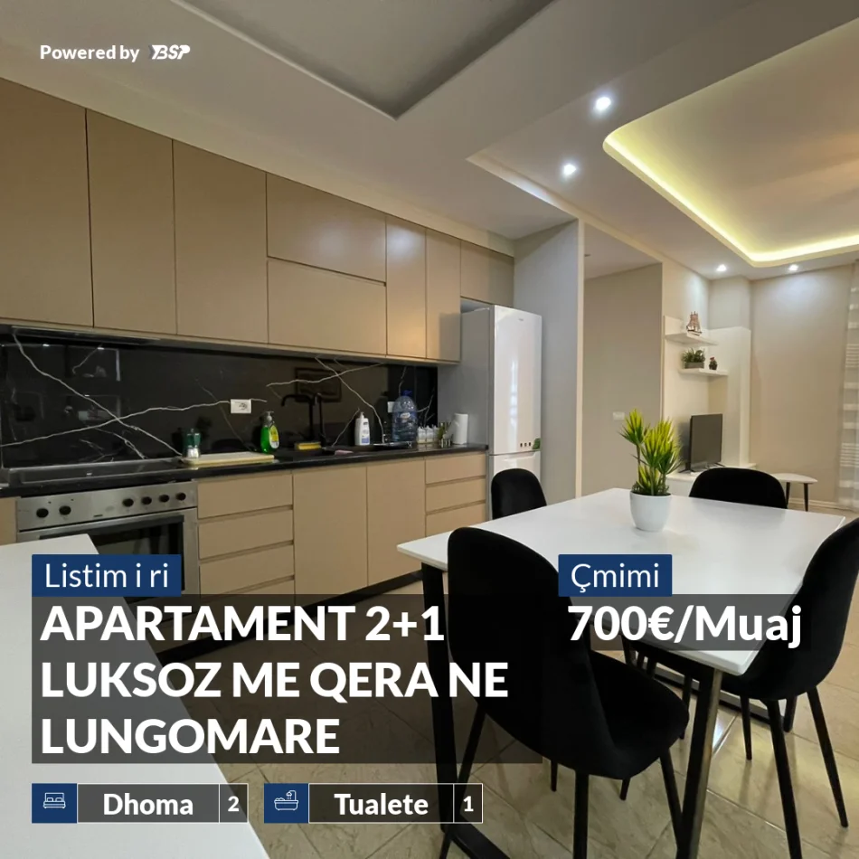 Vlore, jepet me qera apartament 2+1+Ballkon , 700 € (LUNGOMARE)