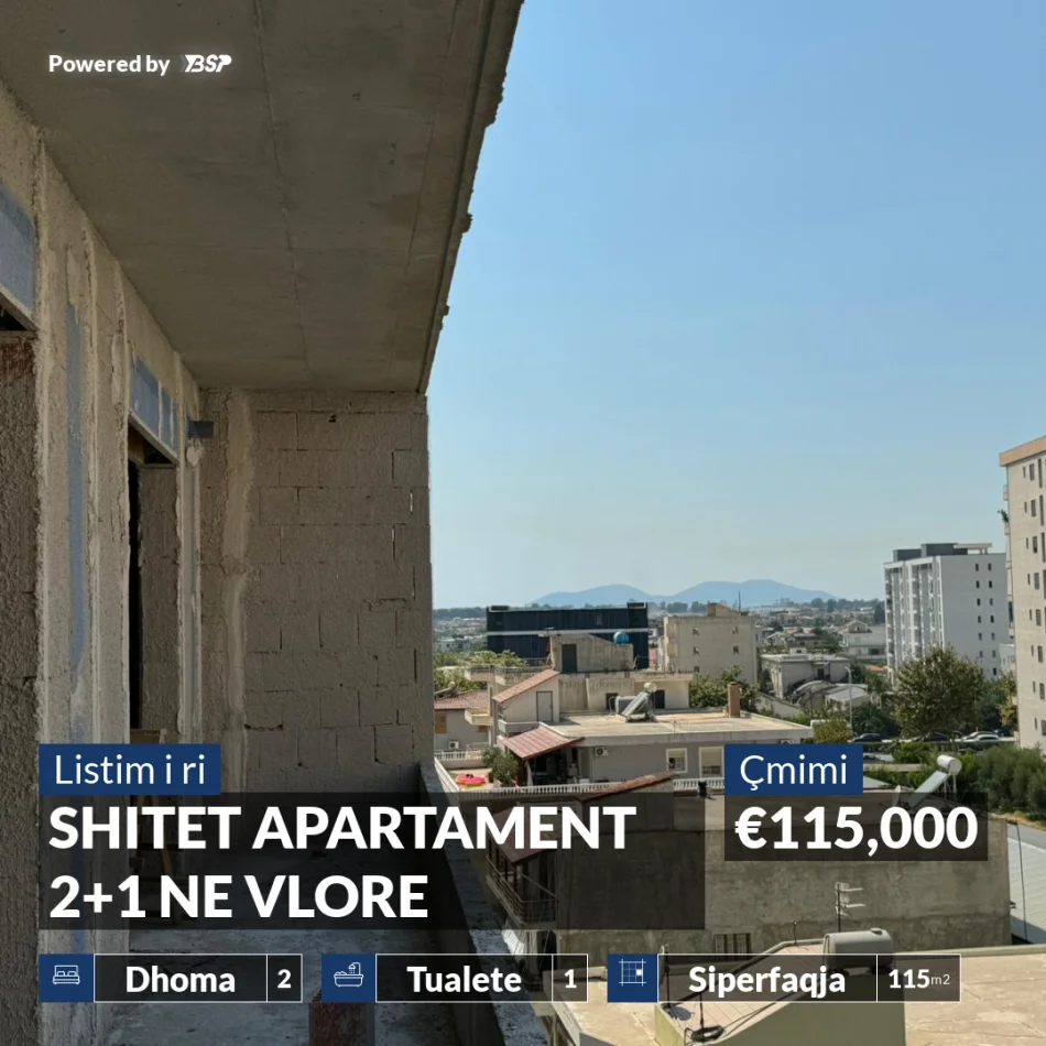 REZERVO PRONEN VETEM ME 500€! Vlore, shitet apartament 2+1+Ballkon Kati 7, 115 m² 115.000 € (SHKOLLA E MUZIKES)