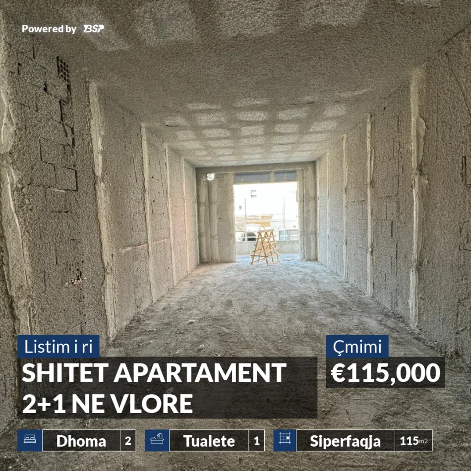 REZERVO PRONEN VETEM ME 500€! Vlore, shitet apartament 2+1+Ballkon Kati 3, 115 m² 115.000 € (SHKOLLA E MUZIKES)