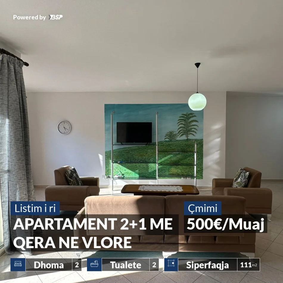 Vlore, jepet me qera apartament 2+1+Aneks+Ballkon Kati 4, 110 m² 500 € (GJERGJ ARANITI)