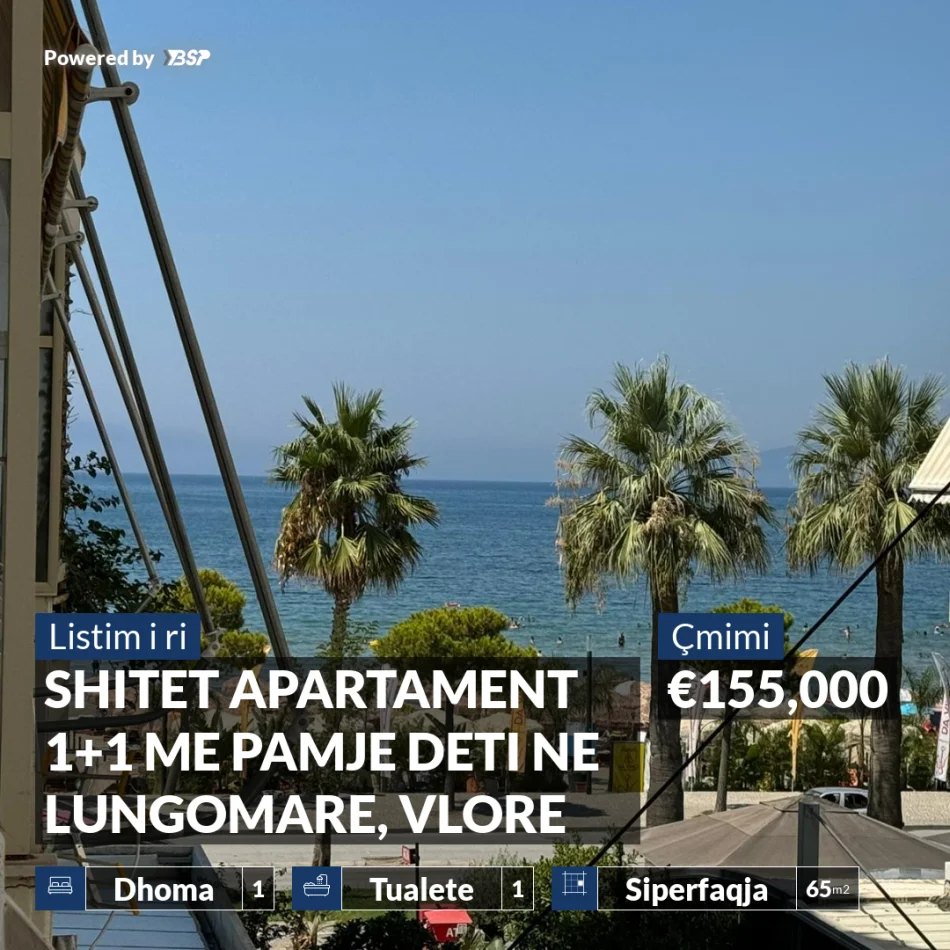 Vlore, shitet apartament 1+1+Ballkon , 65 m² 155.000 € (LUNGOMARE)
