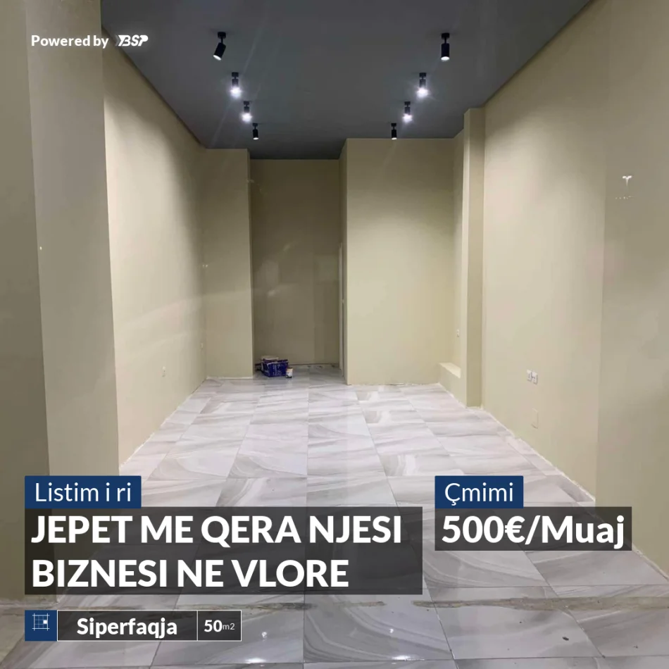 Vlore, jepet me qera dyqan Kati 0, 50 m² 500 € (TRANSBALLKANIKE)