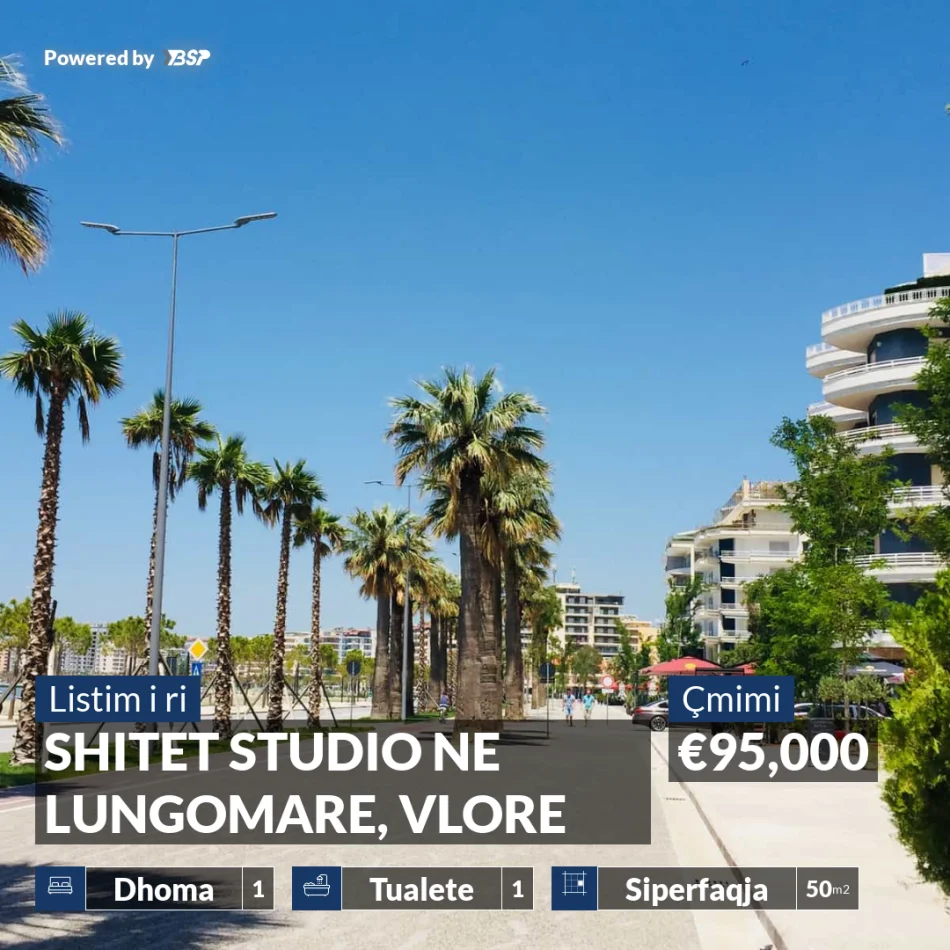 Vlore, shitet apartament 1+1+Ballkon Kati 3, 50 m² 95.000 € (LUNGOMARE)