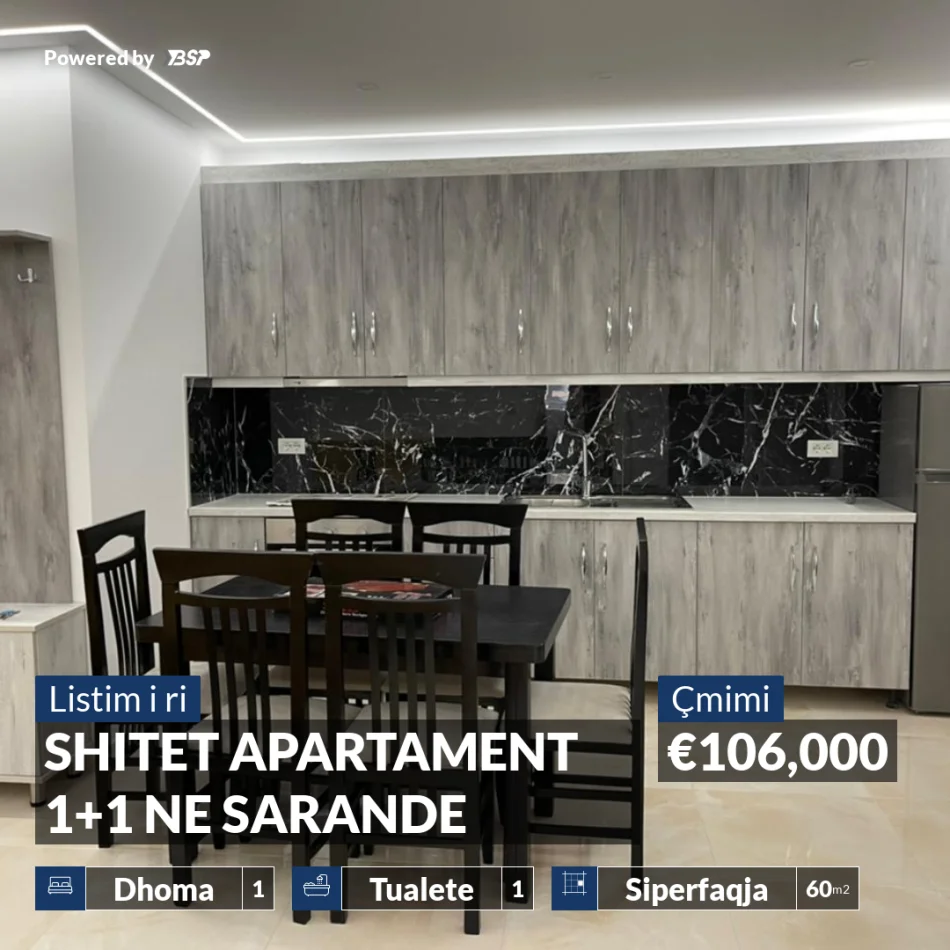 Vlore, shitet apartament 1+1+Ballkon , 60 m² 106.000 € (SARANDE)