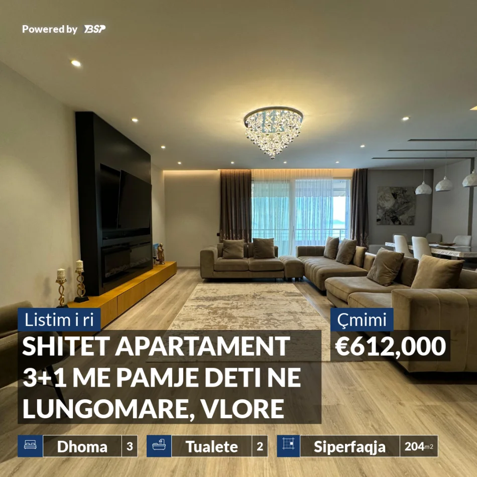 Vlore, shitet apartament 3+1+Aneks+Ballkon , 204 m² 612.000 € (LUNGOMARE)