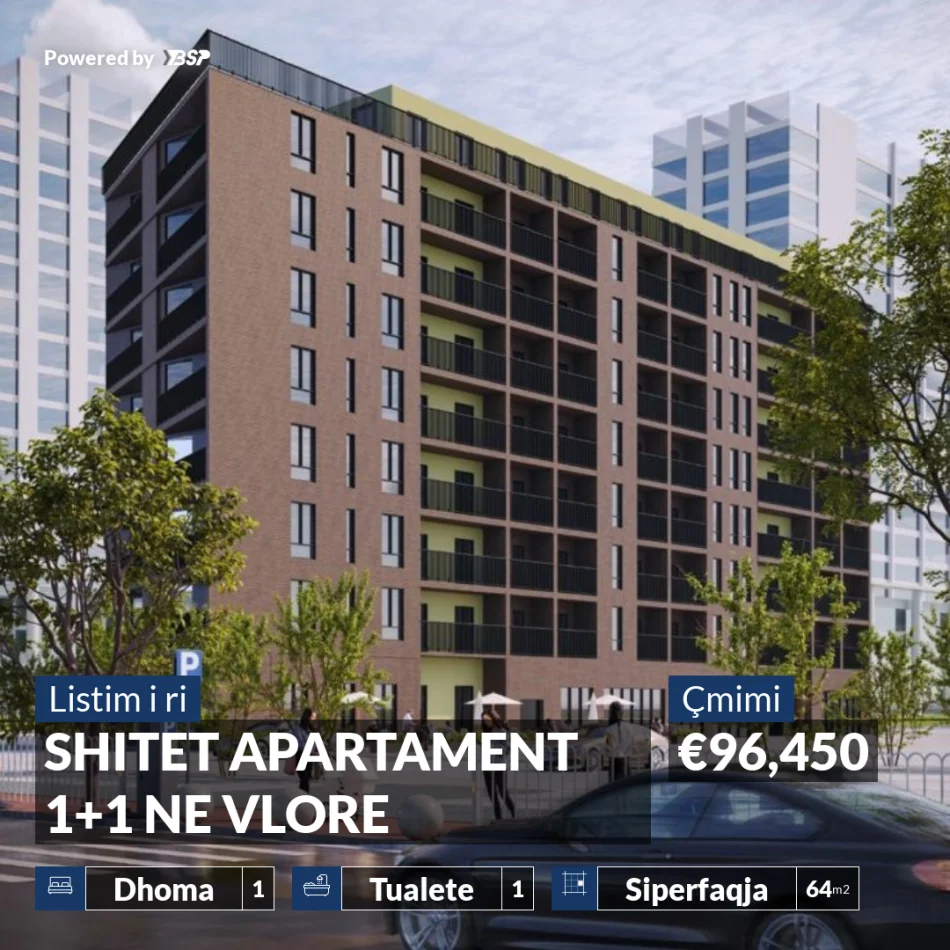 Vlore, shitet apartament 1+1+Ballkon Kati 6, 64 m² 96.450 € (BOLV OIL VLORE)