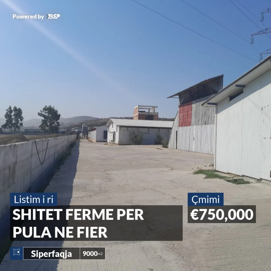 Fier, shes SHITET FERME PER PULA NE FIER 750.000 €