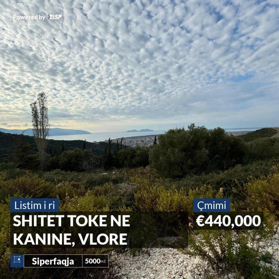 Vlore, shitet toke , 5.000 m² 440.000 € (KANINE)