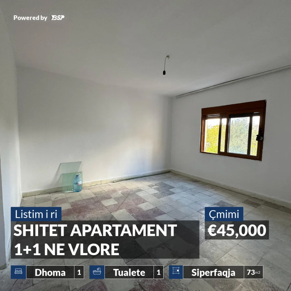 Vlore, shitet apartament 1+1+Ballkon , 73 m² 45.000 € (RRUGA E RE)