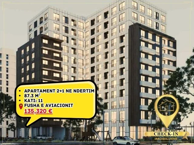 Tirane, shitet apartament 2+1+Aneks+Ballkon Kati 11, 87 m² 135.320 € (Fusha e Aviacionit)