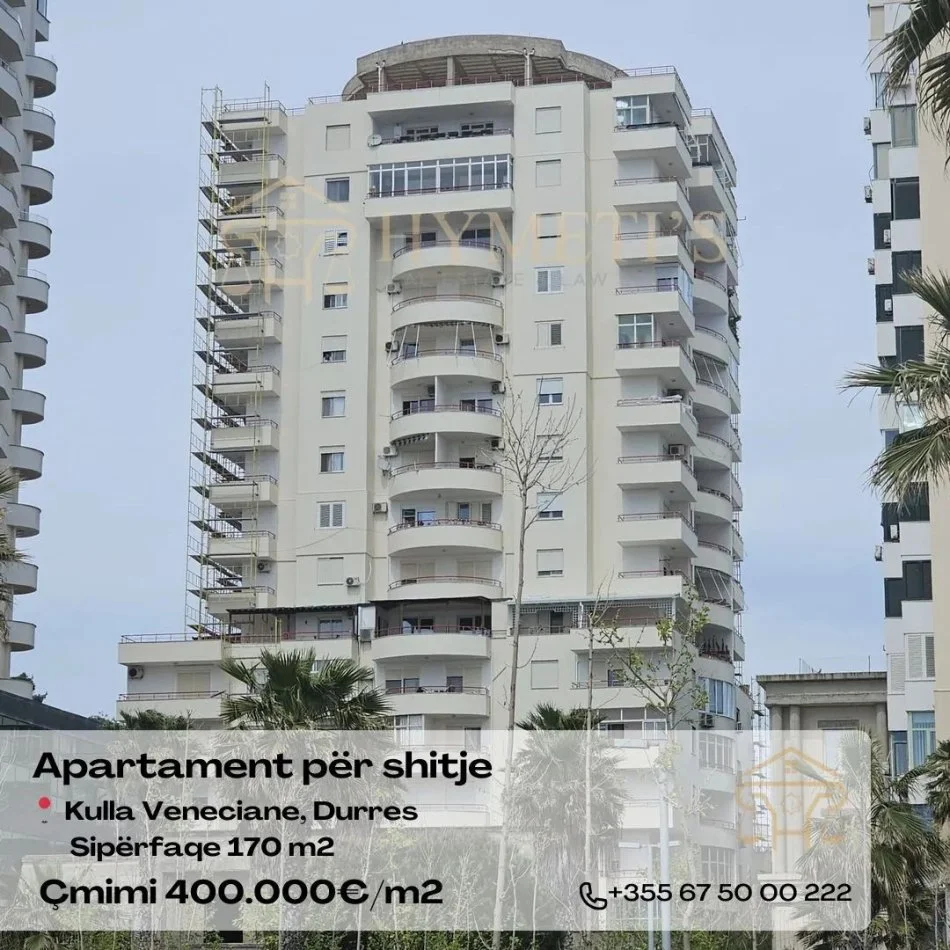 Durres, shitet apartament 3+1+Ballkon , 170 m² 400.000 € (Kulla Veneciane)